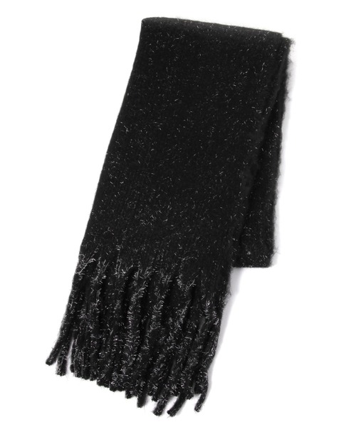 GLOBAL WORK（グローバルワーク）の「ラメ太フリンジストール/633401（ストール/ショール・レディース・ライトグレー/オフホワイト/ブラック・FREE）」の2枚目の写真