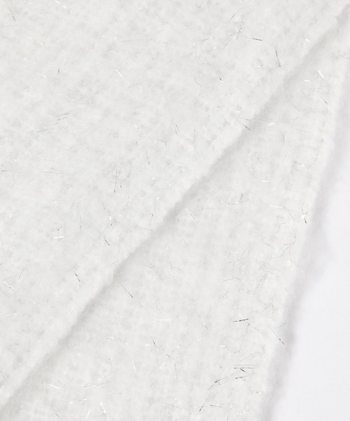 GLOBAL WORK（グローバルワーク）の「ラメ太フリンジストール/633401（ストール/ショール・レディース・ライトグレー/オフホワイト/ブラック・FREE）」の5枚目の写真