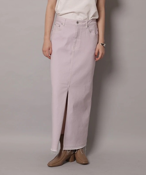 CADUNE（カデュネ）の「デニムタイトスカート（スカート・レディース・ホワイト/ライトパープル/ベージュ・38/36/34）」の3枚目の写真