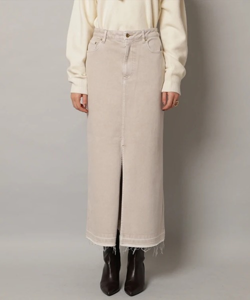 CADUNE（カデュネ）の「デニムタイトスカート（スカート・レディース・ホワイト/ライトパープル/ベージュ・38/36/34）」の19枚目の写真