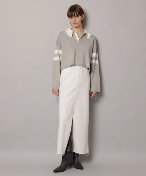 CADUNE（カデュネ）の「デニムタイトスカート（スカート・レディース・ホワイト/ライトパープル/ベージュ・38/36/34）」の20枚目の写真