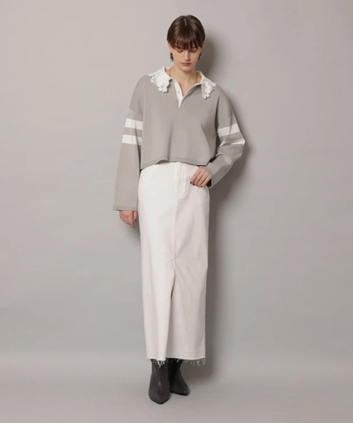 CADUNE（カデュネ）の「デニムタイトスカート（スカート・レディース・ホワイト/ライトパープル/ベージュ・38/36/34）」の21枚目の写真