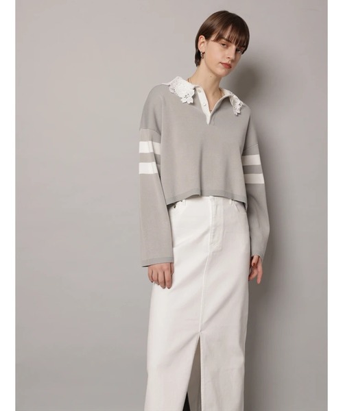 CADUNE（カデュネ）の「デニムタイトスカート（スカート・レディース・ホワイト/ライトパープル/ベージュ・38/36/34）」の22枚目の写真