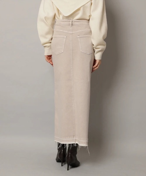 CADUNE（カデュネ）の「デニムタイトスカート（スカート・レディース・ホワイト/ライトパープル/ベージュ・38/36/34）」の5枚目の写真