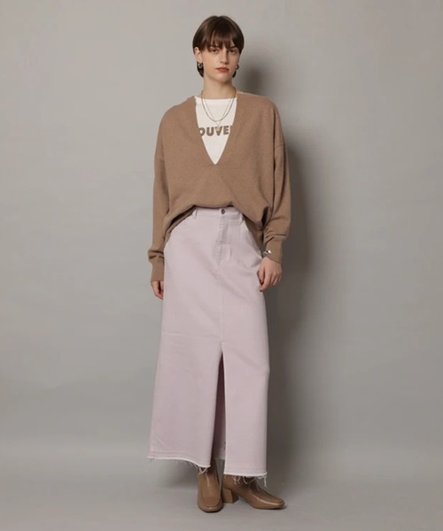 CADUNE（カデュネ）の「デニムタイトスカート（スカート・レディース・ホワイト/ライトパープル/ベージュ・38/36/34）」の7枚目の写真