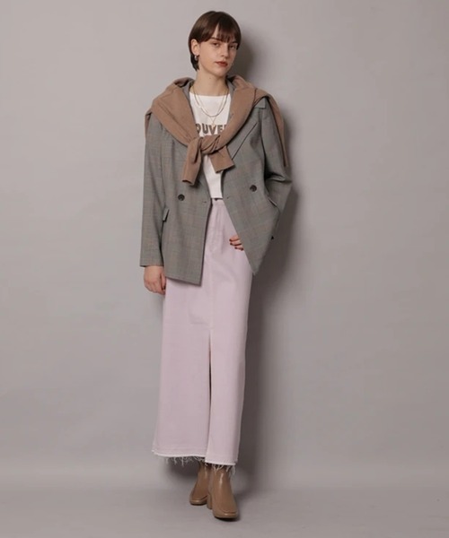 CADUNE（カデュネ）の「デニムタイトスカート（スカート・レディース・ホワイト/ライトパープル/ベージュ・38/36/34）」の8枚目の写真