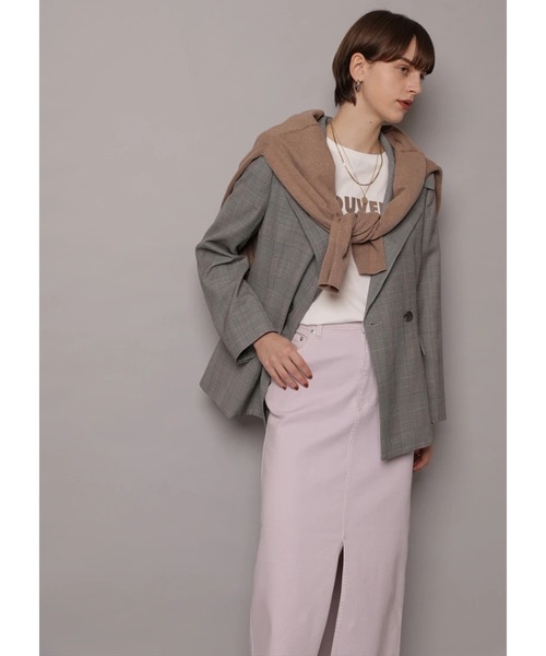 CADUNE（カデュネ）の「デニムタイトスカート（スカート・レディース・ホワイト/ライトパープル/ベージュ・38/36/34）」の9枚目の写真