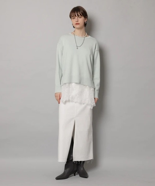 CADUNE（カデュネ）の「デニムタイトスカート（スカート・レディース・ホワイト/ライトパープル/ベージュ・38/36/34）」の13枚目の写真