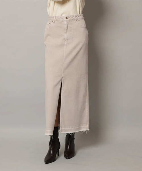 CADUNE（カデュネ）の「デニムタイトスカート（スカート・レディース・ホワイト/ライトパープル/ベージュ・38/36/34）」の18枚目の写真