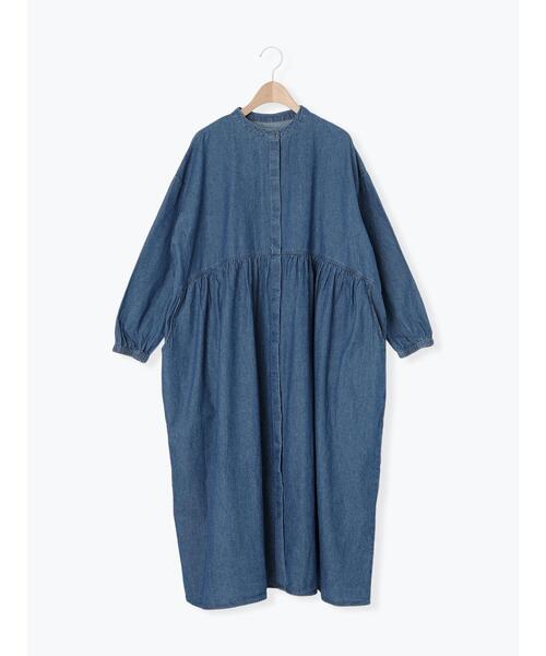 セール】デニムバンドカラーワンピース ≪S/Mサイズ≫（ワンピース