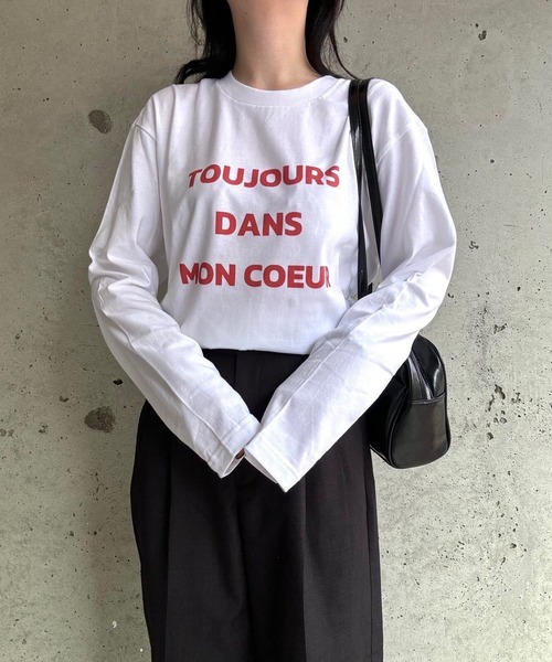 etta(エタ)の「ロゴデザインロンT/長袖Tシャツ(Tシャツ/カットソー・レディース・ホワイト・MEDIUM/LARGE/SMALL/X-LARGE)」の1枚目の写真