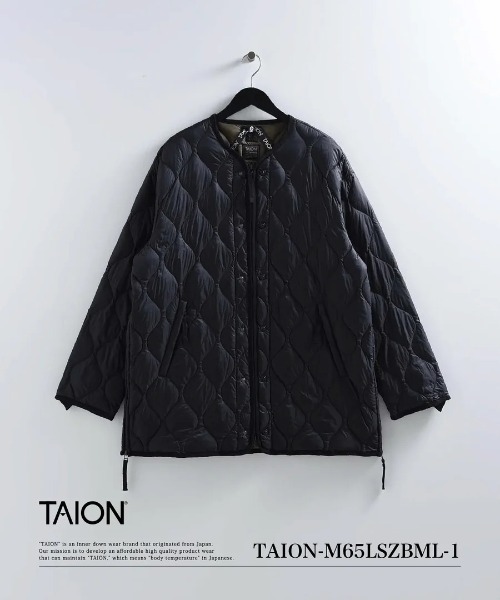 TAION（タイオン）の「【TAION】ミリタリー M65 ライナーWジップ ダウンジャケット-ソフトシェル / MILITARY M65 LINER W-ZIP DOWN JKT（ダウンジャケット/コート・メンズ・ブラック・XL/L/M/S）」の10枚目の写真