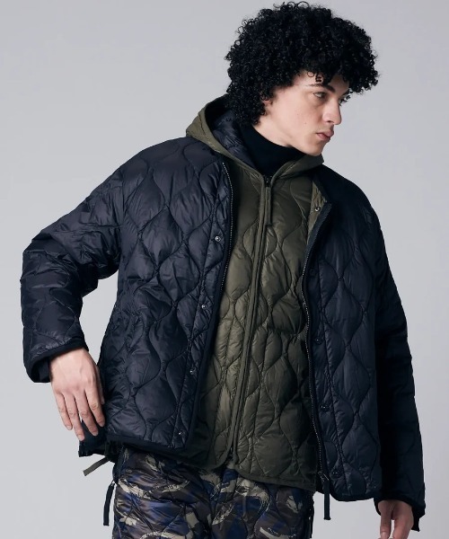 TAION（タイオン）の「【TAION】ミリタリー M65 ライナーWジップ ダウンジャケット-ソフトシェル / MILITARY M65 LINER W-ZIP DOWN JKT（ダウンジャケット/コート・メンズ・ブラック・XL/L/M/S）」の9枚目の写真
