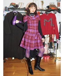 マティルダツインテールミニワンピース_ワイン