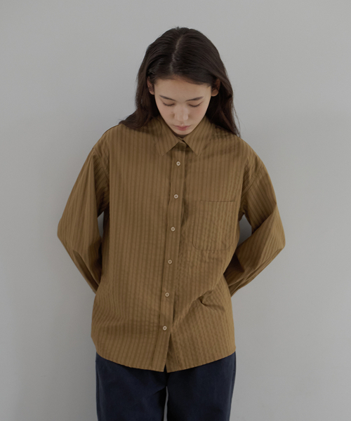 BUT'TON(ボッタン)の「Stripe Loop Shirt (Brown)(シャツ/ブラウス・レディース・その他・FREE)」の5枚目の写真