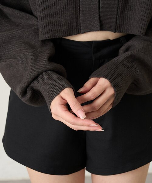 mline（エムライン）の「[mline]ショートニットフーディー（パーカー・レディース・グリーン/チャコールグレー/オフホワイト・FREE）」の7枚目の写真