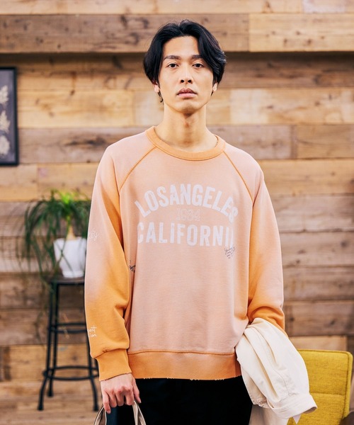 BAYFLOW(ベイフロー)の「ダメージラクガキスウェット(スウェット・メンズ・オレンジ/チャコール/サックスブルー/グレー・MEDIUM/LARGE)」の1枚目の写真