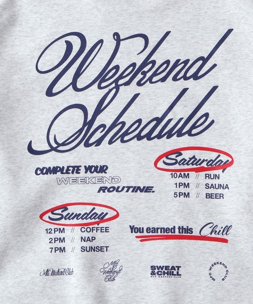 MFC STORE（エムエフシーストア）の「MFC STORE WEEKEND CLUB SCHEDULE BIG SILHOUETTE CREWNECK（スウェット・メンズ・ブラック/アッシュ・M/L/XL）」の11枚目の写真