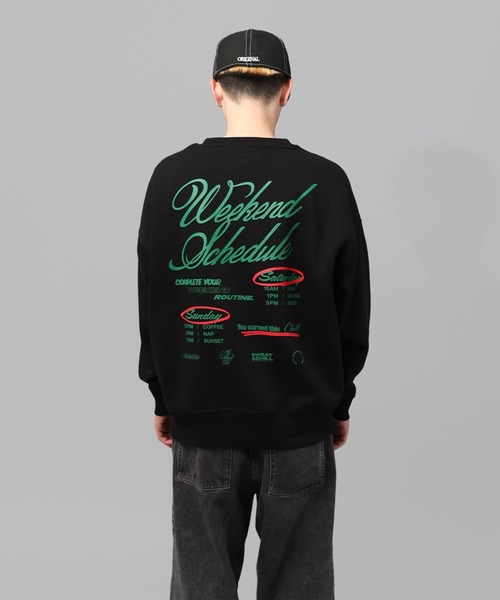 MFC STORE（エムエフシーストア）の「MFC STORE WEEKEND CLUB SCHEDULE BIG SILHOUETTE CREWNECK（スウェット・メンズ・ブラック/アッシュ・M/L/XL）」の6枚目の写真