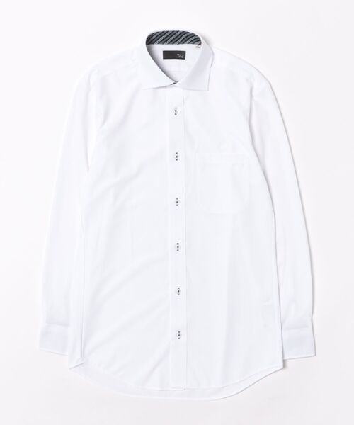 TAKA-Q(タカキュー)の「ワイシャツ メンズ ストレッチ 吸水速乾 ノンアイロン ワイドカラー 長袖 ビジネス ドレス NEWスタンダードフィット(ビジネスシャツ・メンズ・ホワイト・首回り43cm-裄丈86cm/首回り37cm-裄丈80cm/首回り39cm-裄丈80cm/首回り39cm-裄丈84cm/首回り41cm-裄丈82cm/首回り41cm-裄丈86cm/首回り43cm-裄丈82cm/首回り45cm-裄丈86cm)」の2枚目の写真