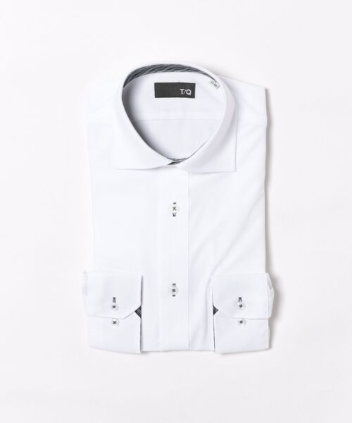 TAKA-Q(タカキュー)の「ワイシャツ メンズ ストレッチ 吸水速乾 ノンアイロン ワイドカラー 長袖 ビジネス ドレス NEWスタンダードフィット(ビジネスシャツ・メンズ・ホワイト・首回り43cm-裄丈86cm/首回り37cm-裄丈80cm/首回り39cm-裄丈80cm/首回り39cm-裄丈84cm/首回り41cm-裄丈82cm/首回り41cm-裄丈86cm/首回り43cm-裄丈82cm/首回り45cm-裄丈86cm)」の4枚目の写真