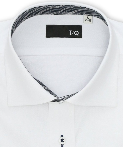 TAKA-Q(タカキュー)の「ワイシャツ メンズ ストレッチ 吸水速乾 ノンアイロン ワイドカラー 長袖 ビジネス ドレス NEWスタンダードフィット(ビジネスシャツ・メンズ・ホワイト・首回り43cm-裄丈86cm/首回り37cm-裄丈80cm/首回り39cm-裄丈80cm/首回り39cm-裄丈84cm/首回り41cm-裄丈82cm/首回り41cm-裄丈86cm/首回り43cm-裄丈82cm/首回り45cm-裄丈86cm)」の8枚目の写真