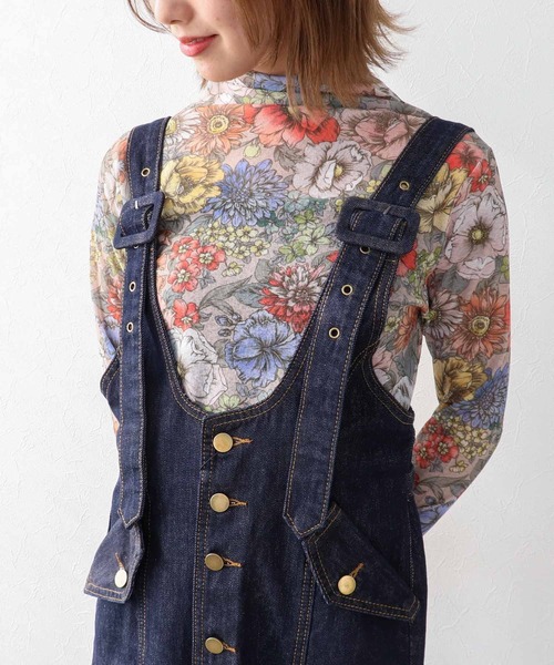 Three Four Time（ｽﾘｰﾌｫｰﾀｲﾑ）の「フロントボタンデニム（ワンピース・レディース・ネイビー・FREE）」の6枚目の写真