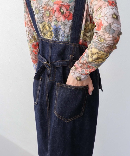 Three Four Time（ｽﾘｰﾌｫｰﾀｲﾑ）の「フロントボタンデニム（ワンピース・レディース・ネイビー・FREE）」の9枚目の写真