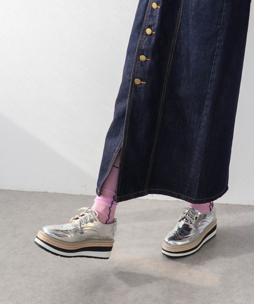 Three Four Time（ｽﾘｰﾌｫｰﾀｲﾑ）の「フロントボタンデニム（ワンピース・レディース・ネイビー・FREE）」の10枚目の写真