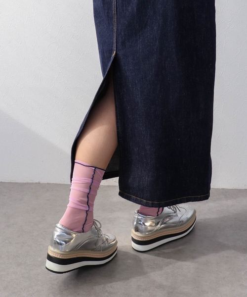 Three Four Time（ｽﾘｰﾌｫｰﾀｲﾑ）の「フロントボタンデニム（ワンピース・レディース・ネイビー・FREE）」の11枚目の写真