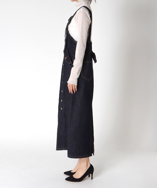 Three Four Time（ｽﾘｰﾌｫｰﾀｲﾑ）の「フロントボタンデニム（ワンピース・レディース・ネイビー・FREE）」の15枚目の写真