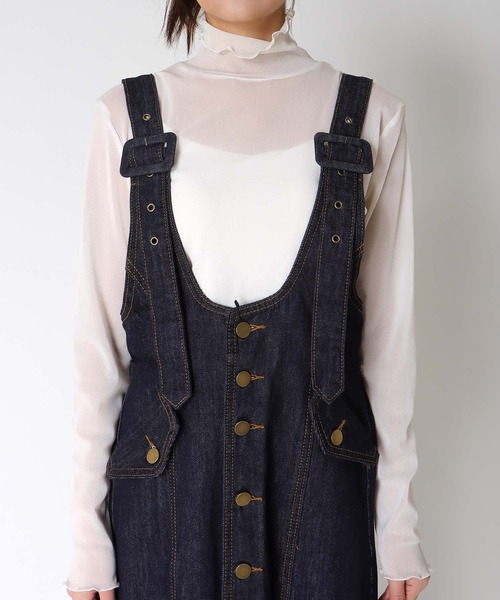 Three Four Time（ｽﾘｰﾌｫｰﾀｲﾑ）の「フロントボタンデニム（ワンピース・レディース・ネイビー・FREE）」の17枚目の写真