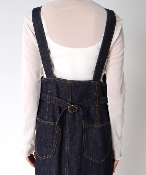 Three Four Time（ｽﾘｰﾌｫｰﾀｲﾑ）の「フロントボタンデニム（ワンピース・レディース・ネイビー・FREE）」の18枚目の写真