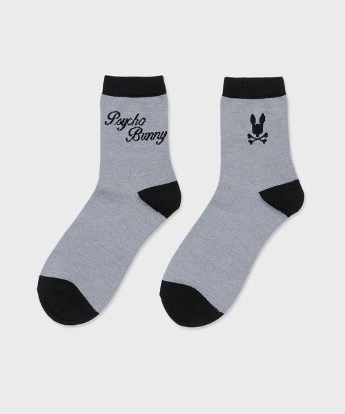 Psycho Bunny（サイコバニー）の「[GOLF]モダングラフィックロゴ　ミドルソックス（ソックス/靴下・メンズ・グレー/ブラック・25-27）」の4枚目の写真