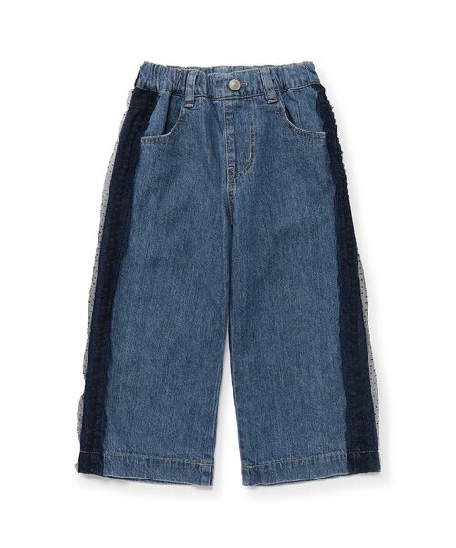 Seraph(セラフ)の「チュールレースラインデニムストレートパンツ(デニムパンツ・キッズ・サックスブルー/ブルー・80/90/100/110/120/130/140)」の5枚目の写真