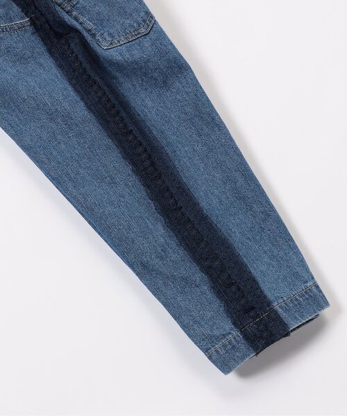 Seraph(セラフ)の「チュールレースラインデニムストレートパンツ(デニムパンツ・キッズ・サックスブルー/ブルー・80/90/100/110/120/130/140)」の6枚目の写真