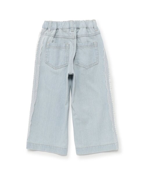 Seraph(セラフ)の「チュールレースラインデニムストレートパンツ(デニムパンツ・キッズ・サックスブルー/ブルー・80/90/100/110/120/130/140)」の11枚目の写真