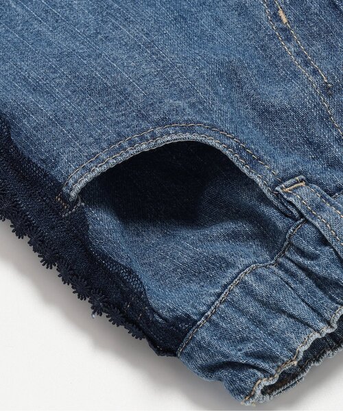 Seraph(セラフ)の「チュールレースラインデニムストレートパンツ(デニムパンツ・キッズ・サックスブルー/ブルー・80/90/100/110/120/130/140)」の13枚目の写真