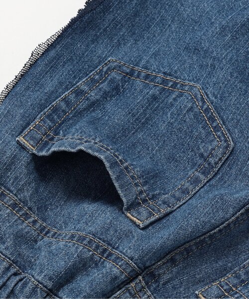 Seraph(セラフ)の「チュールレースラインデニムストレートパンツ(デニムパンツ・キッズ・サックスブルー/ブルー・80/90/100/110/120/130/140)」の15枚目の写真