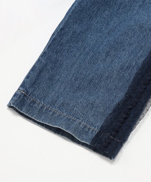 Seraph(セラフ)の「チュールレースラインデニムストレートパンツ(デニムパンツ・キッズ・サックスブルー/ブルー・80/90/100/110/120/130/140)」の16枚目の写真