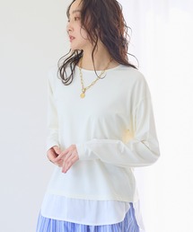 Elura | ドレスアップ裾コンビプルオーバー/643319(Tシャツ/カットソー)