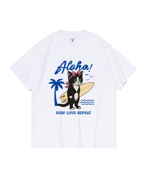 ROIDESROIS(ロワデロワ)の「アロハキトンキャットプリンティング半袖Tシャツ(ホワイト)(Tシャツ/カットソー・レディース・その他・M/L/2XL/XL/S)」の2枚目の写真