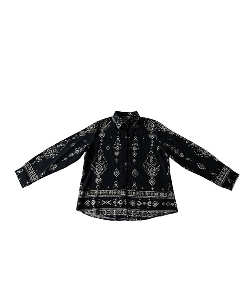 antiqua（アンティカ）の「オリエンタル柄 シャツ（シャツ/ブラウス・レディース・ブラック/ナチュラル・ONESIZE）」の10枚目の写真