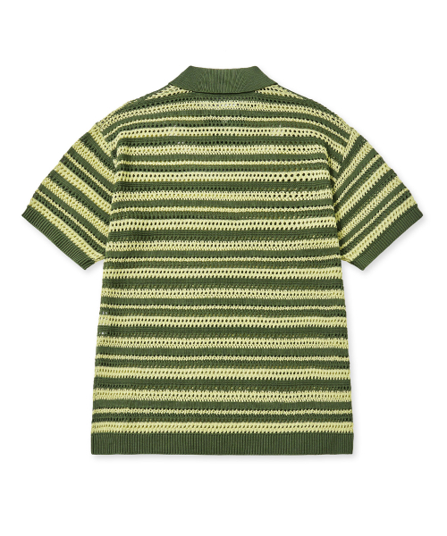 BROWNBREATH（ブラウンブレス）の「STRIPE PUNCHING COLLAR KNIT - KHAKI（ニット/セーター・レディース・その他・S/M/L/XL）」の2枚目の写真