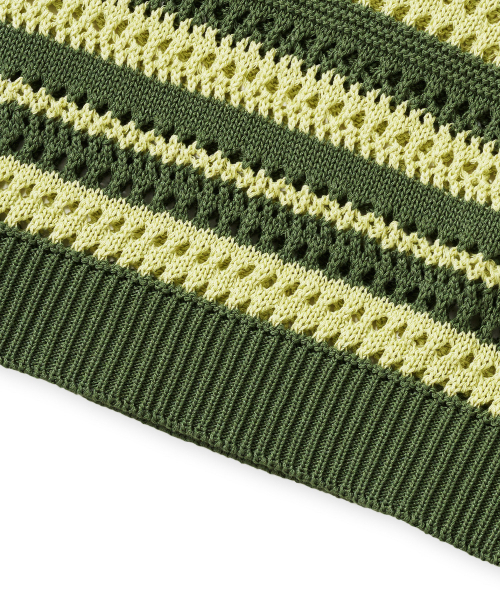 BROWNBREATH（ブラウンブレス）の「STRIPE PUNCHING COLLAR KNIT - KHAKI（ニット/セーター・レディース・その他・S/M/L/XL）」の6枚目の写真
