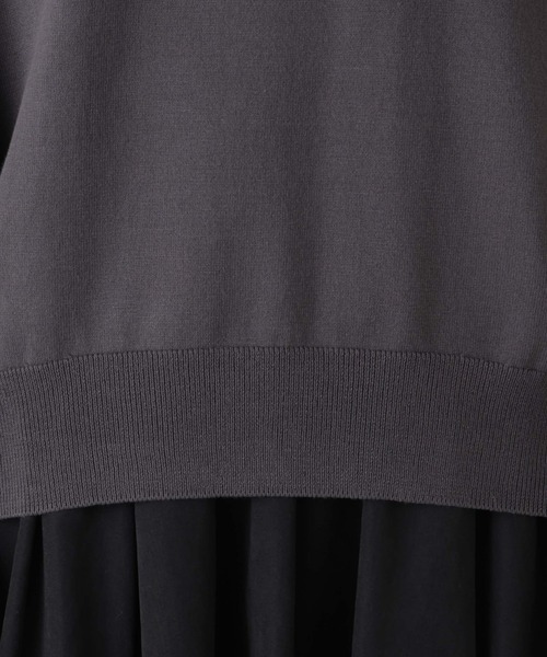 NANO universe(ナノユニバース)の「洗濯機洗可バンブーレーヨンニット ワイドクルーネックプルオーバー(ニット/セーター・レディース・ピンク/ベージュ/チャコール・FREE)」の7枚目の写真
