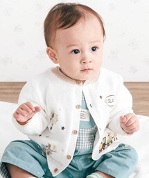 SLAP SLIP BABY | 恐竜アニマルのりもの刺しゅう配色ニットカーディガンベビー(70~80cm)(その他ベビーウェア)