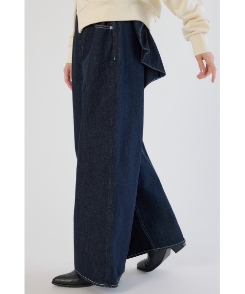 RODEO CROWNS WIDE BOWL（ロデオクラウンズワイドボウル）の「ビッグリボンデニムパンツ（デニムパンツ・レディース・ブラック/ワンウォッシュ/ブルー・MEDIUM/SMALL）」の5枚目の写真