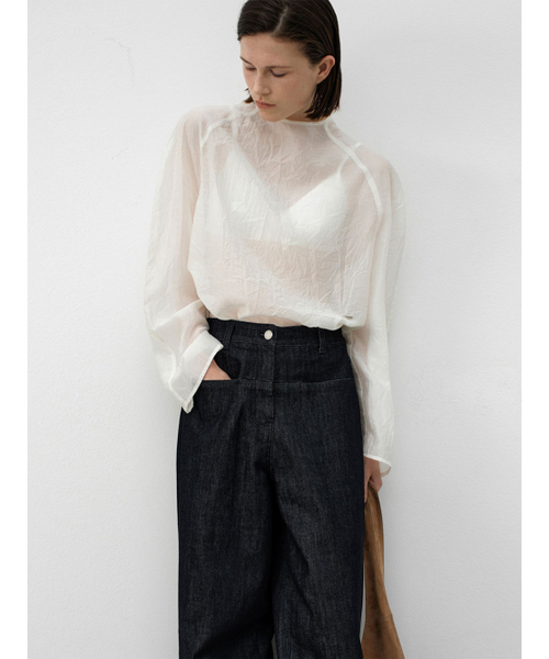 ATELIER NAIN(アトリエナイン)の「ORGANZA RAGLAN VOLUME SLEEVE BLOUSE(BL-4375)(シャツ/ブラウス・レディース・アイボリー・FREE)」の3枚目の写真