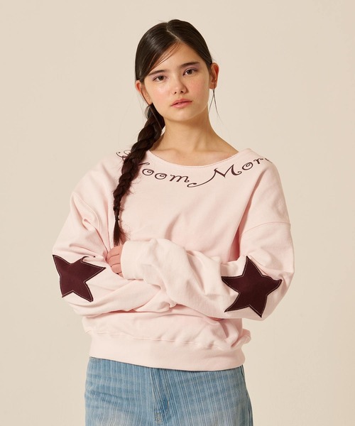 TINA:JOJUN(ティーナジョジュン)の「裏毛 オフショル Bloom More スウェット TINA:JOJUN(スウェット・レディース・杢グレー/ピンク・M)」の14枚目の写真